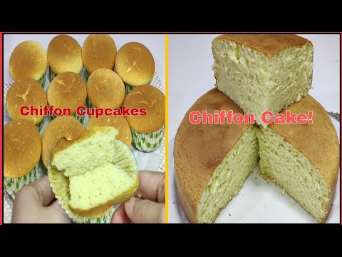 Basic Soft and Fluffy Cupcakes Recipe and Chiffon Cake Recipe | (2 Ways Recipe) Making Chiffon!
