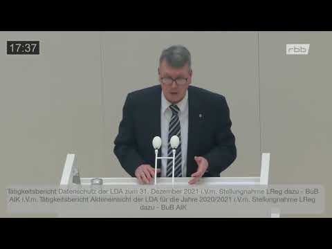 M. Stefke zum Tätigkeitsbericht der Landesbeauftragten für Datenschutz - 22.03.23