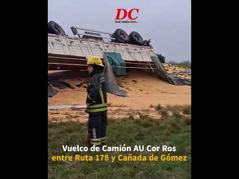 Vuelco de camión en la autopista: tránsito desviado entre Armstrong y Cañada de Gómez