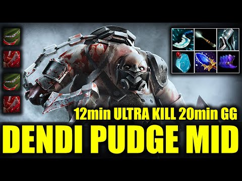 🔥 12min ULTRA KILL | 20min GG - DENDI - PUDGE MID - 13 kills - Dota 2 Pro Game Highlights