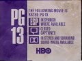 Commercial HBO PG13 Movie Rating Pre Roll
