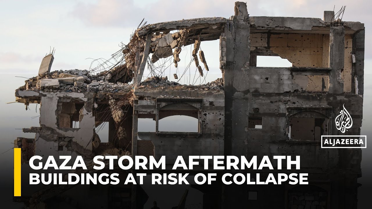 At least 500 buildings in Gaza at risk of collapsing because of Storm Byron