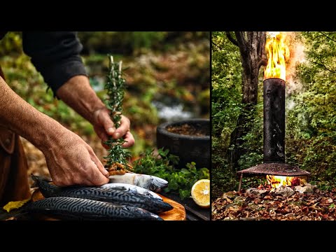 ♨️ Chimney Cooking: Serbian Style Rustic Smoked Mackerel 🐟