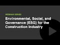 ESG for the Construction Industry