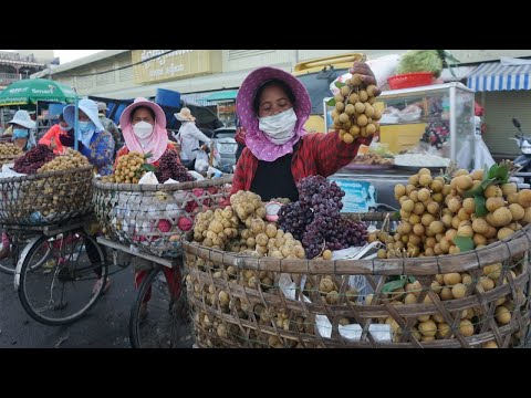 Early Morning Street Food Scenes @Chhbar Ampov Bridge - Walk Around Street Food Market in Morning