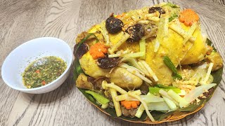 Gà hấp nấm/Steamed chicken with mushoom recipe