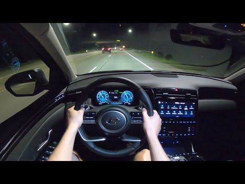 2022 Hyundai Tucson Hybrid - POV Night Drive (Binaural Audio)