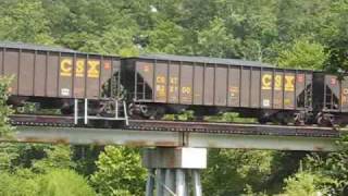 preview picture of video 'CSX Coal Drag Action - McCormick Sub. Bridge'