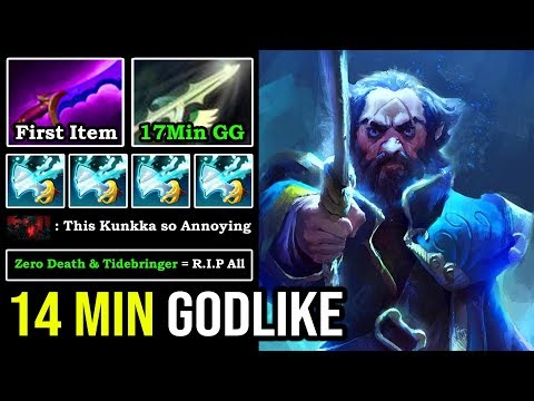 14 MIN GODLIKE MASTER TIDEBRINGER JUKE KUNKKA 100% Deleted Everyone with 17Min GG & Never Die DotA 2