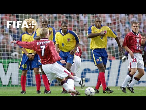 David Beckham's Free-Kick Goal v Colombia | 1998 FIFA World Cup