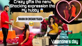 14 gifts to my hubby on valentine’s day and his reaction 😱#valentinesday #trending #love