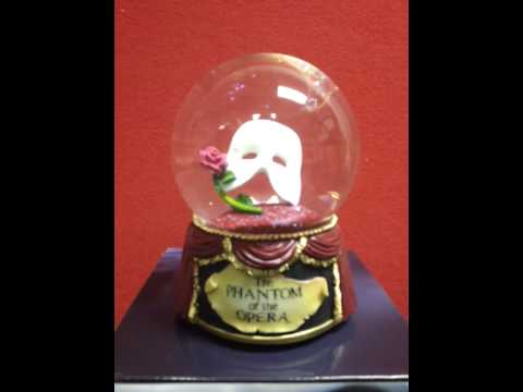Phantom of the Opera   Mask and Rose Water Globe Plays ''Music of the Night'