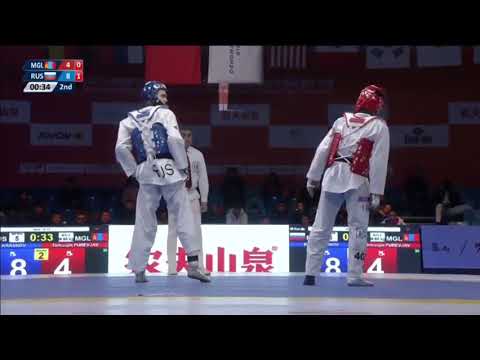 Wuxi 2018 World Taekwondo Grand Slam -68kg Boris KRASNOV(RUS) vs Temuujin PUREVJAV(MGL)
