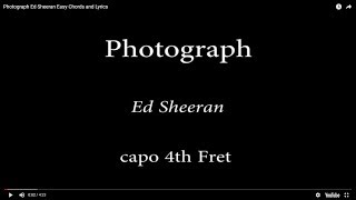 Photograph - Ed Sheeran Easy Chords and  Lyrics (4