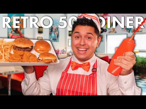Überaus freundliches Retro-Diner im 50er-Jahre-Stil | Burger, Pommes & MEHR | ASMR-Rollenspiel