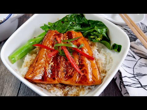 Super Easy 3-Ingredient Classic Japanese Sauce for any Fish 蒲焼三文鱼 Salmon Kabayaki Recipe