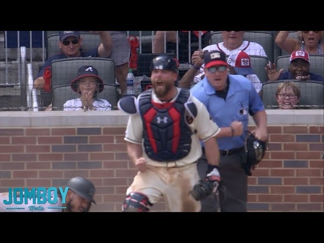 Charlie Culberson guns down the runner to save the game, a breakdown