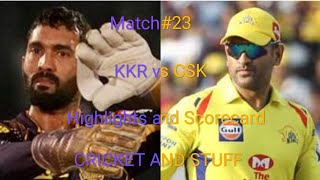 IPL 2019- CSK vs KKR- Highlights and Scorecard | BY CRICKET AND STUFF
