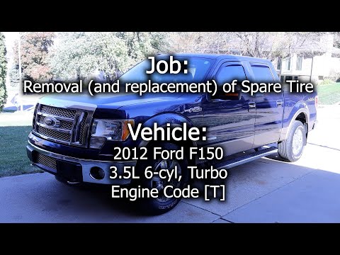 2012 Ford F150 Removal and Installation of Spare Tire Under Truck Bed