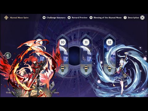 Spiral Abyss Floor 12 Full Star With Diluc New Skin