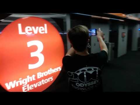 MODERNIZATION IN PROGRESS Farewell to the old Westinghouse elevators at Tampa international airport.