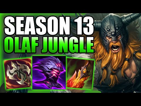 HOW TO PLAY OLAF JUNGLE & HARD CARRY IN SEASON 13! - Best Build/Runes S+ Guide - League of Legends