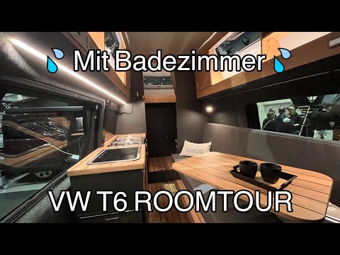 A VW T6 campervan with a bathroom? It really exists. Room tour of a VW T6 high-roof campervan.