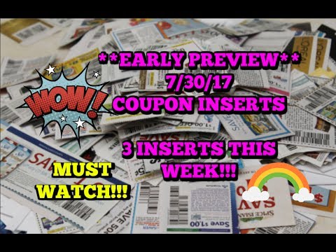 **EARLY PREVIEW** 7/30/17 COUPON INSERTS | AMAZING COUPONS | MUST WATCH!! Video