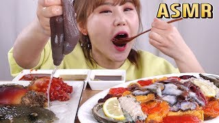 ASMR｜해산물 모듬회 먹방!! 해삼, 전복, 개불, 멍게, 비단멍게와 맥주 한잔! Mukbang