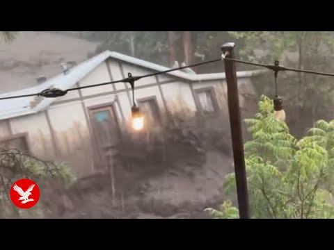 Moment house gets swept away by flash floods in New Mexico