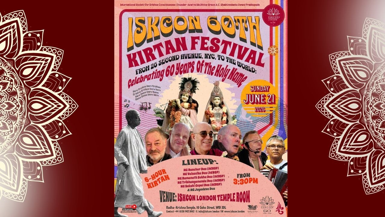 6-Hour Kirtan | Celebrating 60 Years of ISKCON - Sunday 21st June 2026