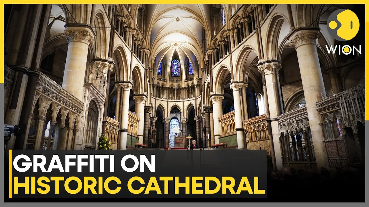 Shocking Vandalism: Canterbury Cathedral Walls and Pillars Graffitied | WION