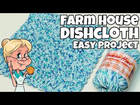 EASY Farm House Dishcloth - Crochet Tutorial - #MAKEITPREMIER