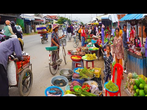 Ever Seen Cambodian Market Food On Street ? Best Countryside Food Tour In Cambodia