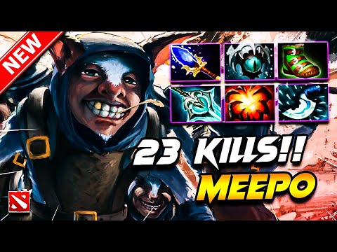 Dota 2 MEEPO Gameplay | x23 Kills! MEEPO DOTA 2 Gameplay | Meepo Carry Build Pro Gameplay Guide 7.39