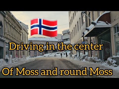 Driving in NORWAY  - Moss Center  and around Moss center  (4k)