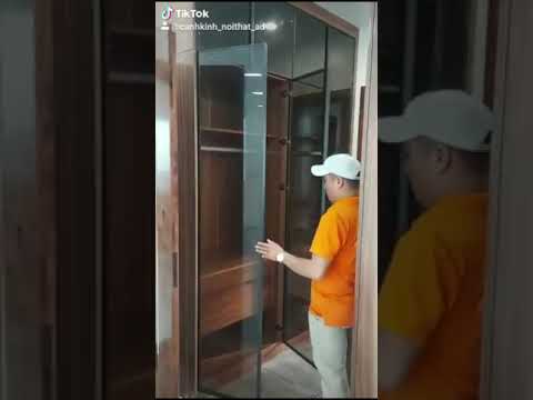 Tủ áo cánh kính cửa mở