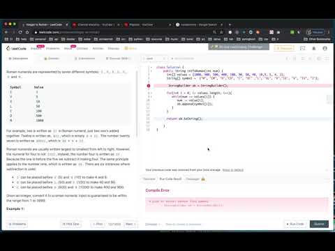 leetcode q12.Integer To Roman | Java