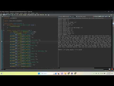 Java Simplebeginner Mad Libs Console Application