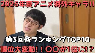 【2026年夏アニメ第3回(第5週)】「海外キャラ人気」各ランキングTOP10【Anime Trending(女性、男性、二人組)】【順位大変動！！〇〇が1位に！？】（2026年8月14日調べ）