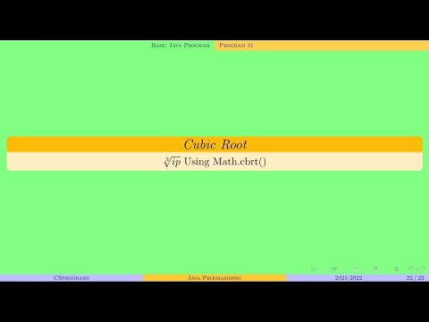 Cubic Root Math Cbrt Java Programming Program 41