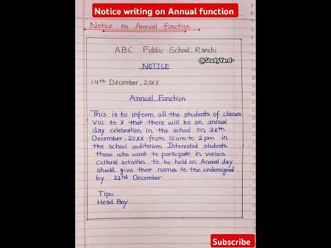 Annual function notice