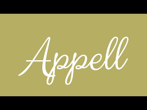 Learn how to Write the Name Appell Signature Style in Cursive Writing