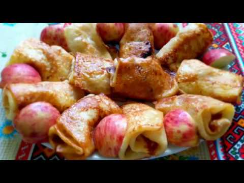 Блинчики на молоке с яблоками