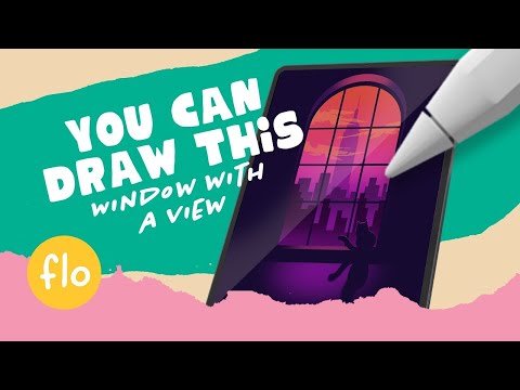 You Can Draw This WINDOW with a SKYLINE VIEW in PROCREATE