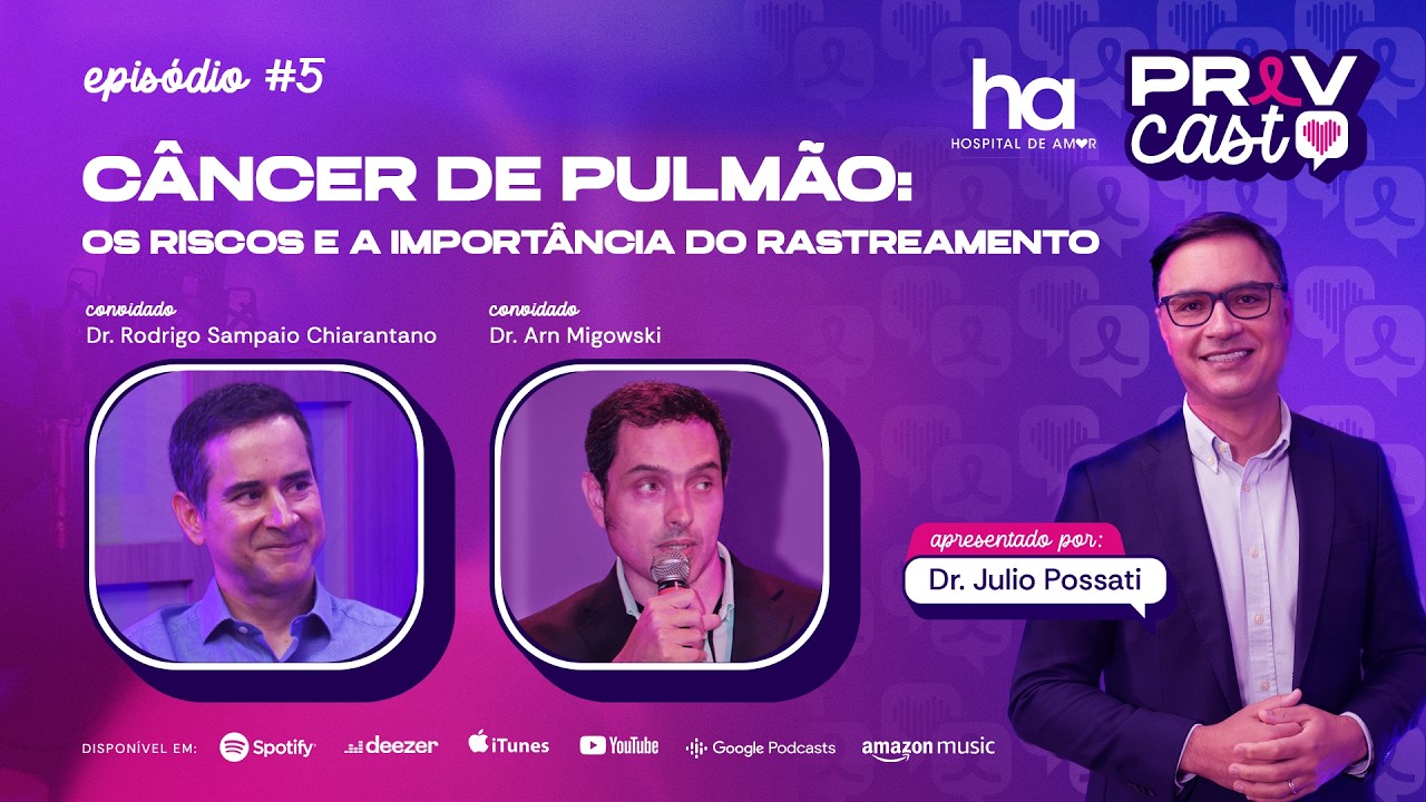 PrevCast debate câncer de pulmão, riscos, tabagismo e rastreamento com especialistas