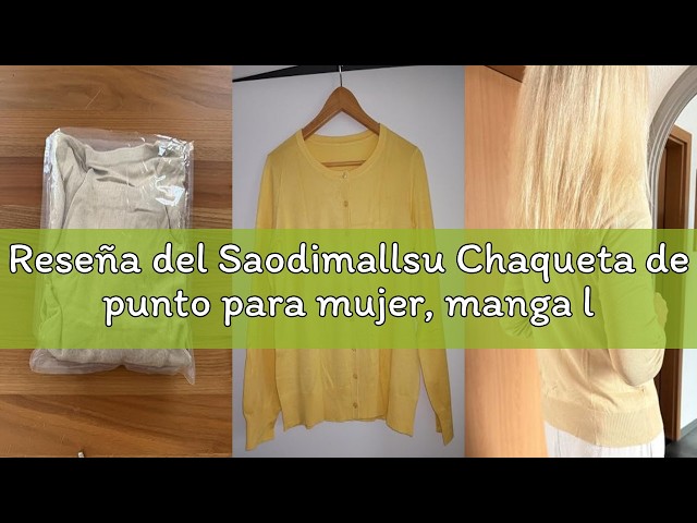 Vídeo relacionado con Saodimallsu Jersey de manga larga para mujer, cuello redondo acanalado, abertura lateral, suéter de punto para otoño e invierno, azul, XL