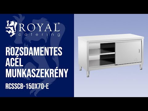 Videó - Rozsdamentes acél munkaszekrény - ECO - 150 x 70 x 85 cm - 600 kg - Royal Catering