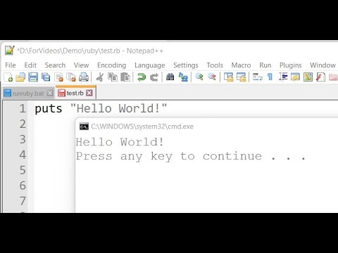 Run Ruby Programs In Notepad Editor