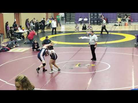 Katelyn wrestling 2nd round win at Tulare